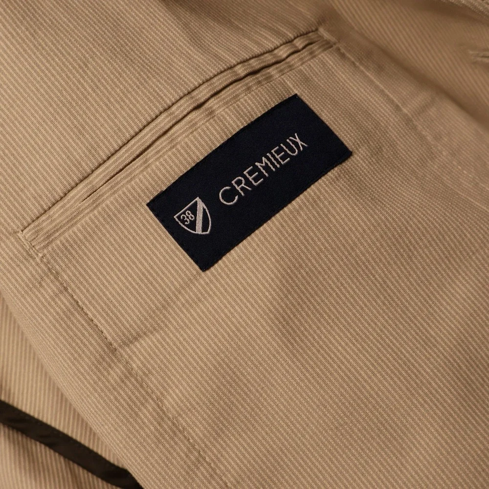 Cremieux Mens Khaki Corduroy Sport Coat Blazer Tan 3 Button Jacket Large RN58909